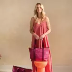 Сумка-тоут Pip Studio Tilda средняя в полоску розового цвета из текстиля — изображение 5
